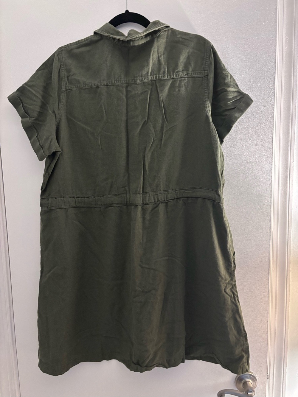 croft & barrow Olive Green Women’s Mini Dress with Elastic Waist & Pockets - Picture 2 of 4